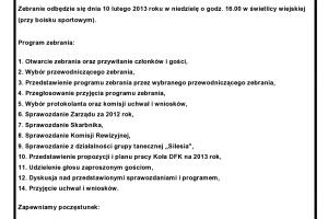 Zebranie sprawozdawcze DFK Rozmierka za 2012 rok 